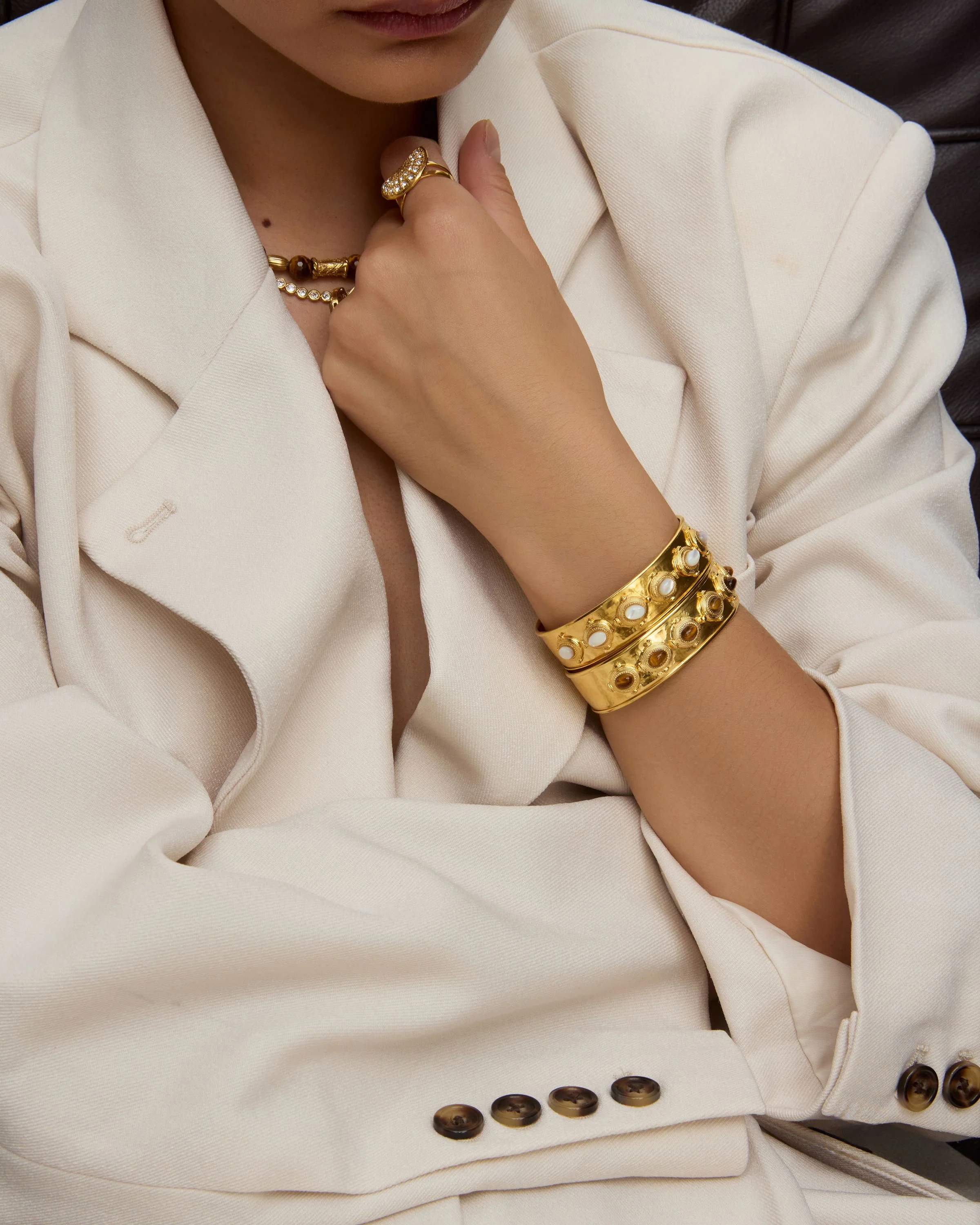 Astor Cuff Bracelet, Mother of Pearl - Image 4
