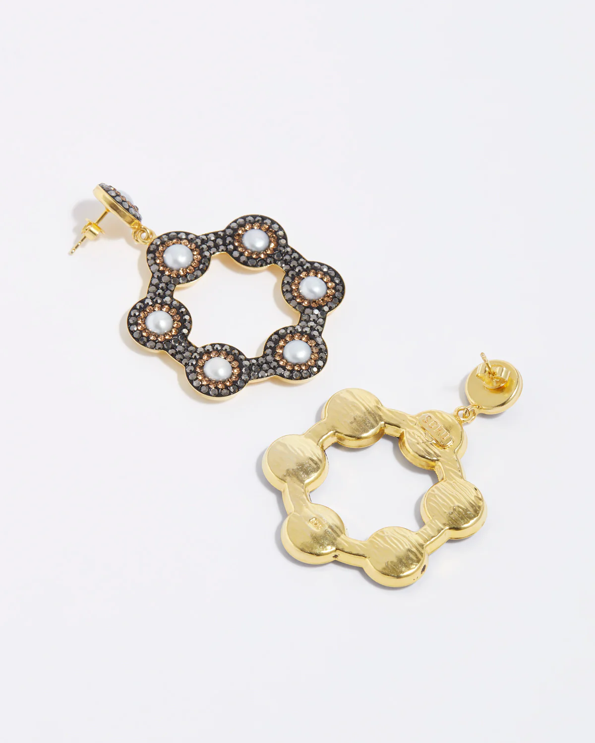 Baroque Pearl Mini Hoop Earrings - Image 3