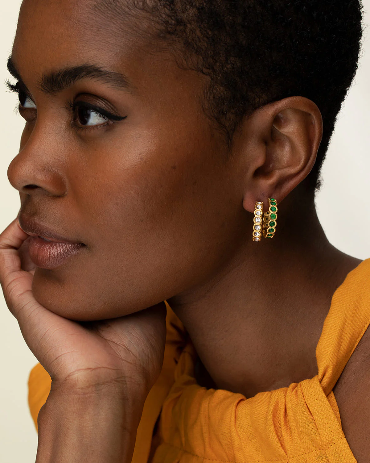 Clear Etruria Hoop Earrings - Image 4