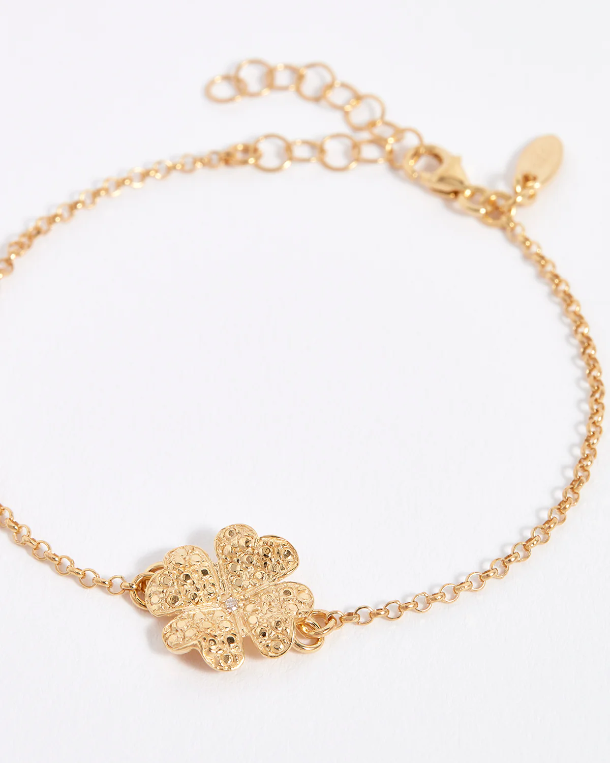 Clover Solid Gold & Diamond Bracelet - Image 3