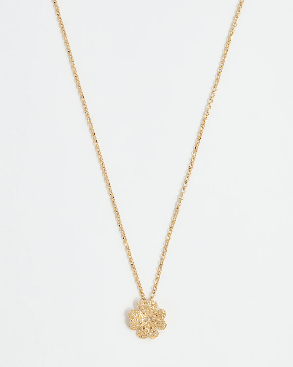 Clover Solid Gold & Diamond Necklace - Image 3