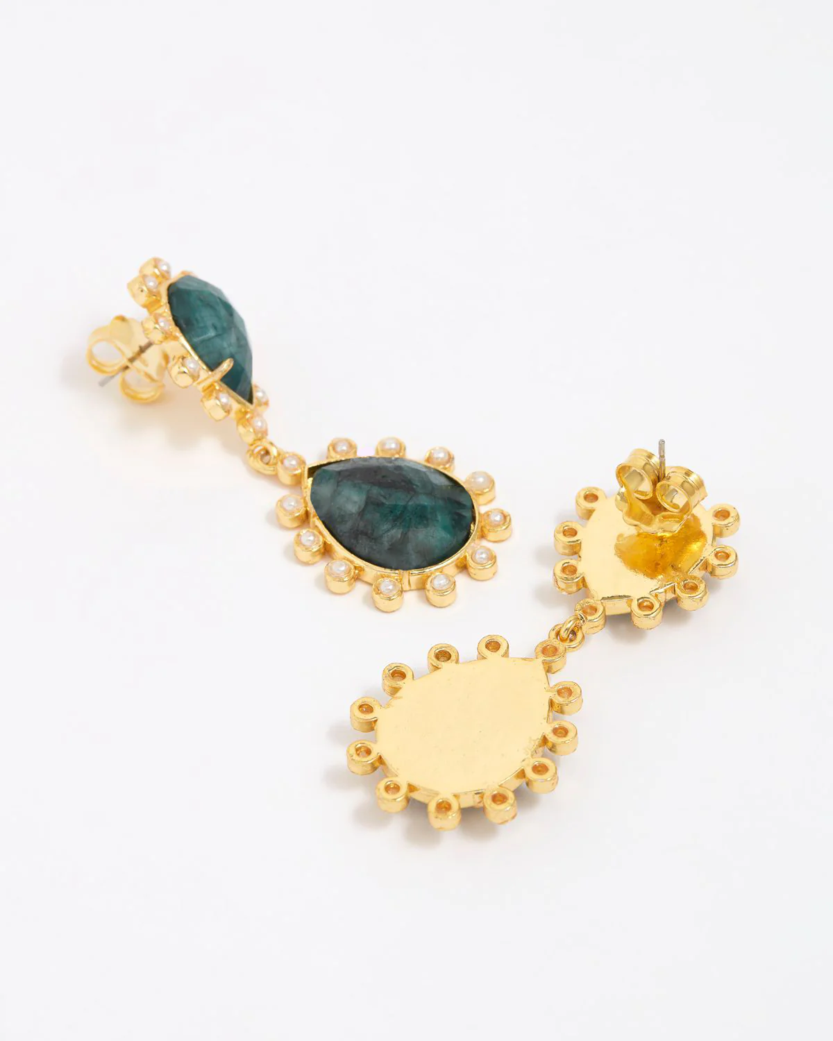 Elsa Earrings, Emerald - Image 3