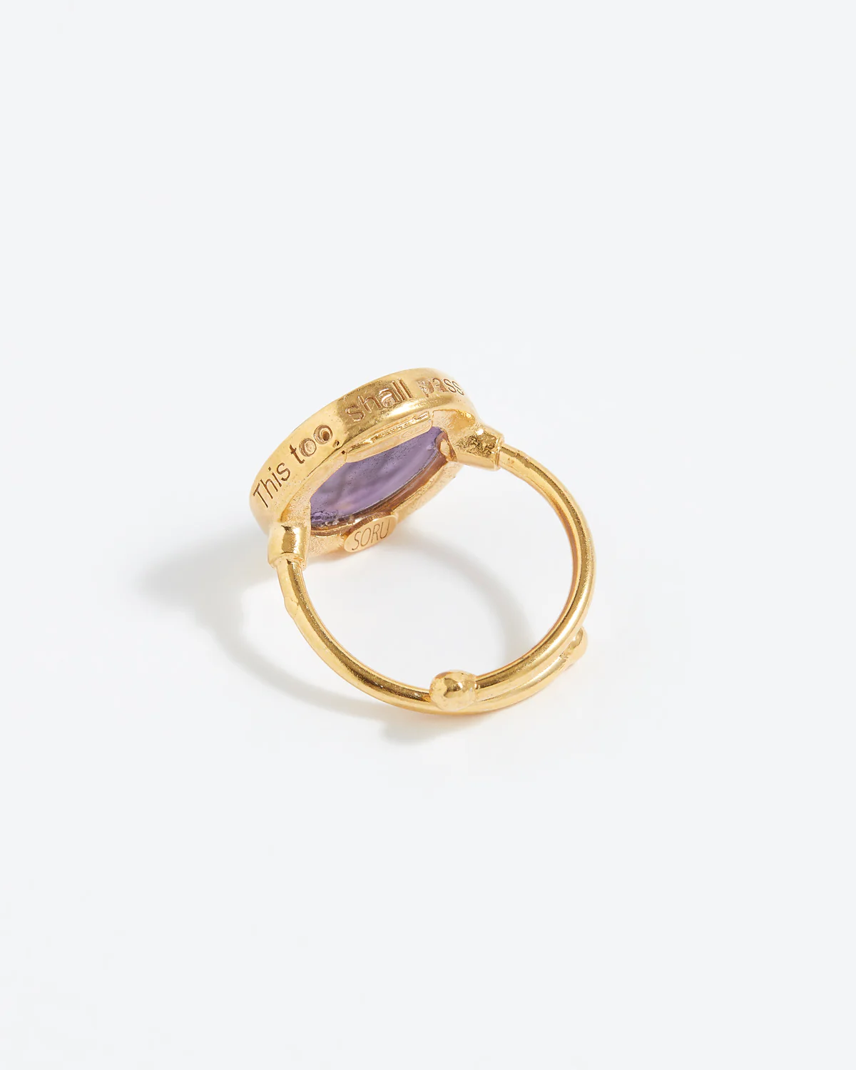 Protection Amulet Ring "This Too Shall Pass", Violet - Image 5
