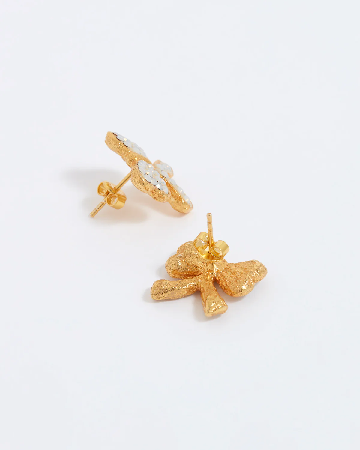 Gold Bow Stud Earrings - Image 3
