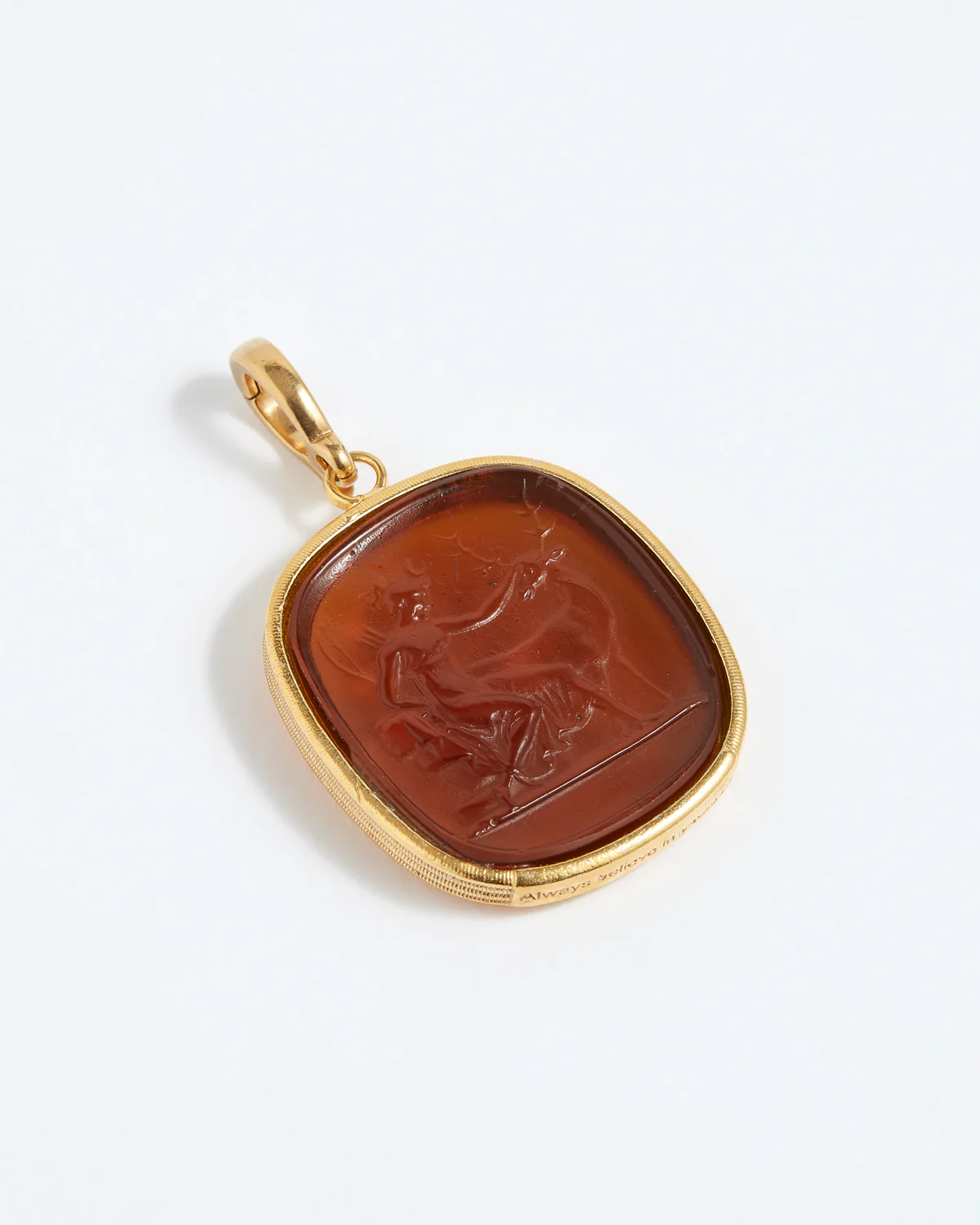 Guidance Talisman Charm "Always Believe in Yourself", Topaz