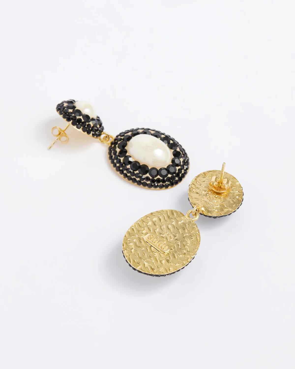 Lace Pearl Drop Earrings - Image 3