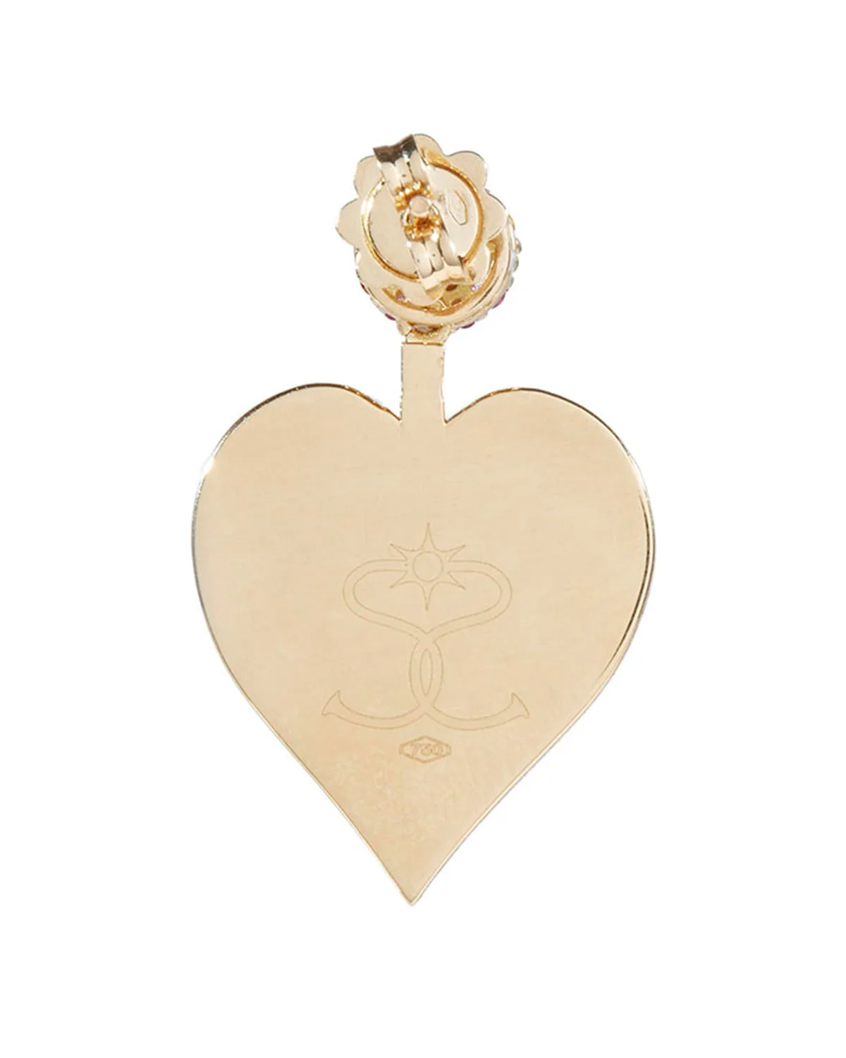 Love Heart Sapphire & Micro-Mosaic Earrings, 18k Gold - Image 6
