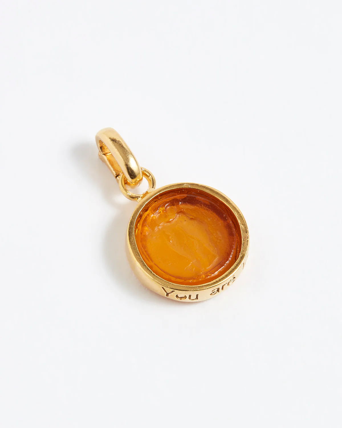 Love Talisman Charm "You Are Loved", Amber