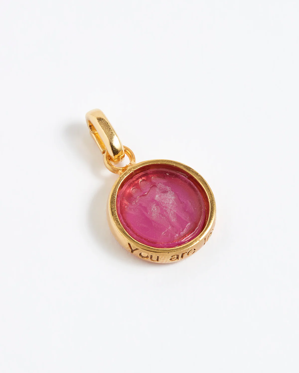 Love Talisman Charm "You Are Loved", Magenta