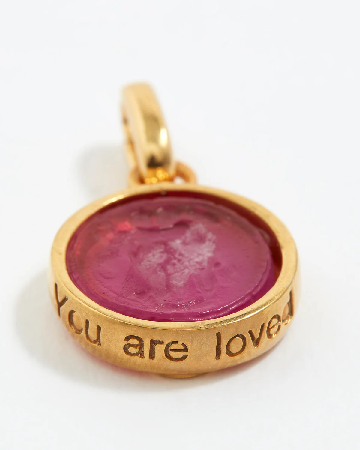 Love Talisman Charm "You Are Loved", Magenta - Image 2