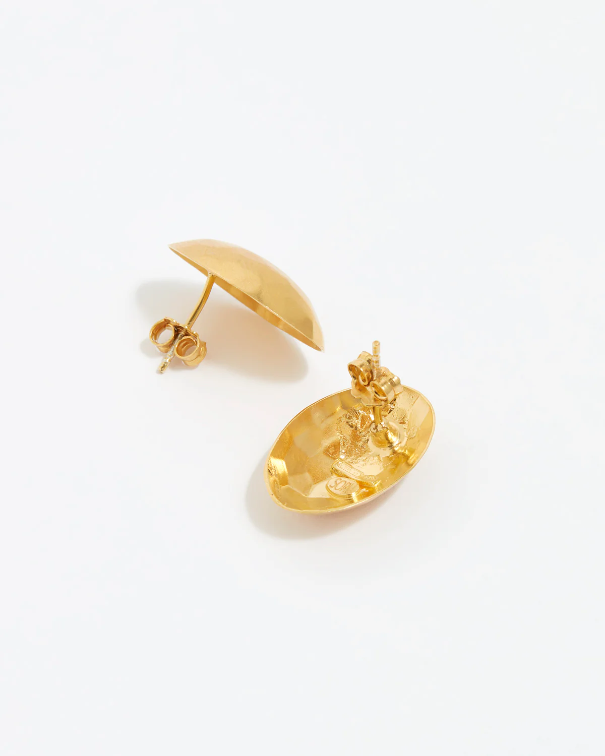 Mini Mandorla Earrings, Gold - Image 3