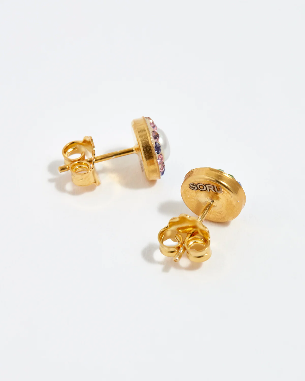 Pearl & Rainbow Stud Earrings - Image 3