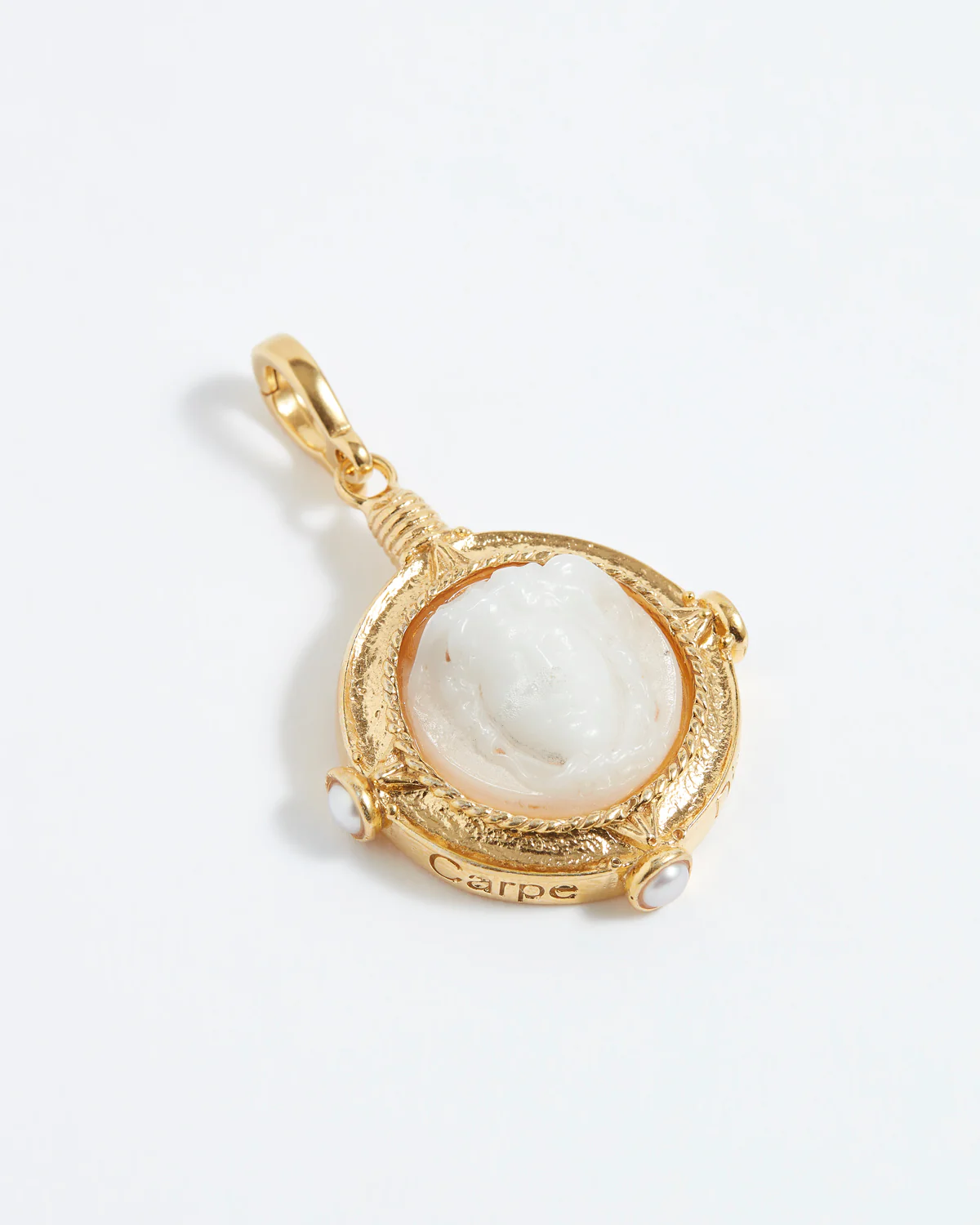 Protection Amulet Charm "Carpe Diem", White
