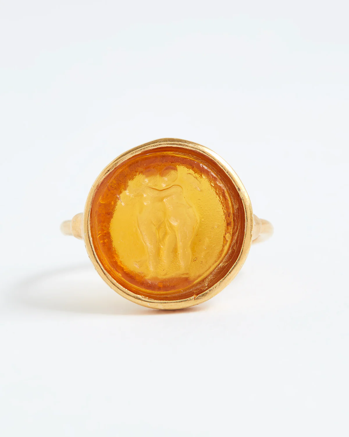 Protection Amulet Ring "This Too Shall Pass", Amber - Image 4