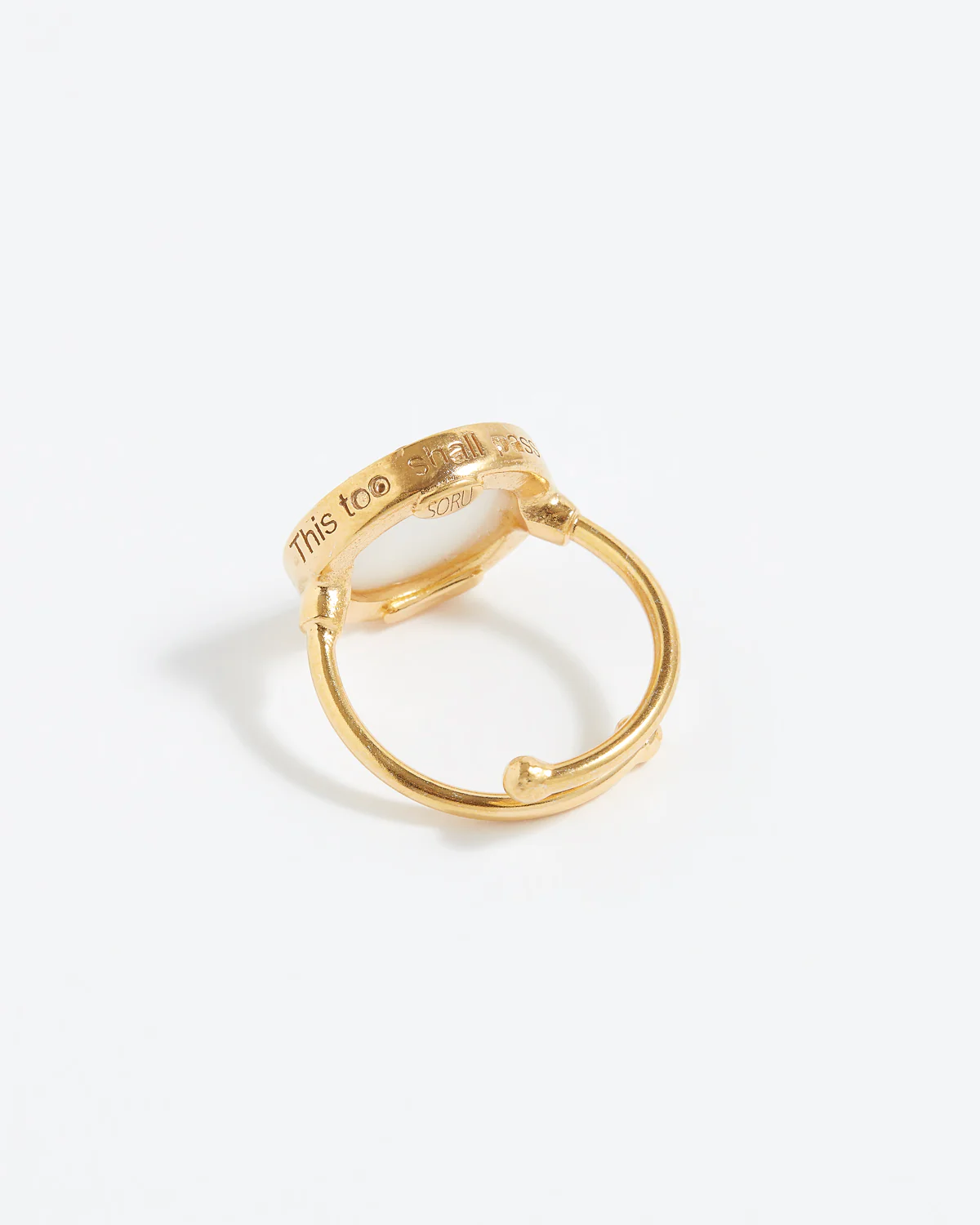 Protection Amulet Ring "This Too Shall Pass", White - Image 5