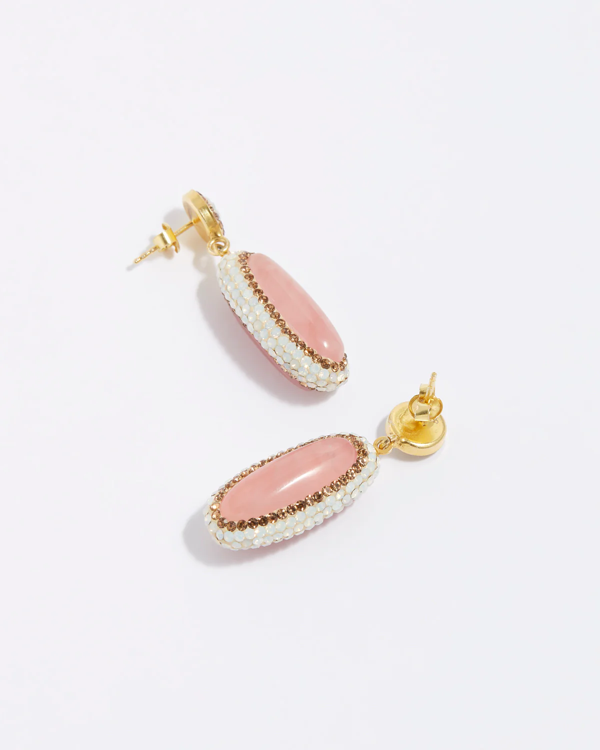 Double Sided Earrings, Rose Quartz - Image 3