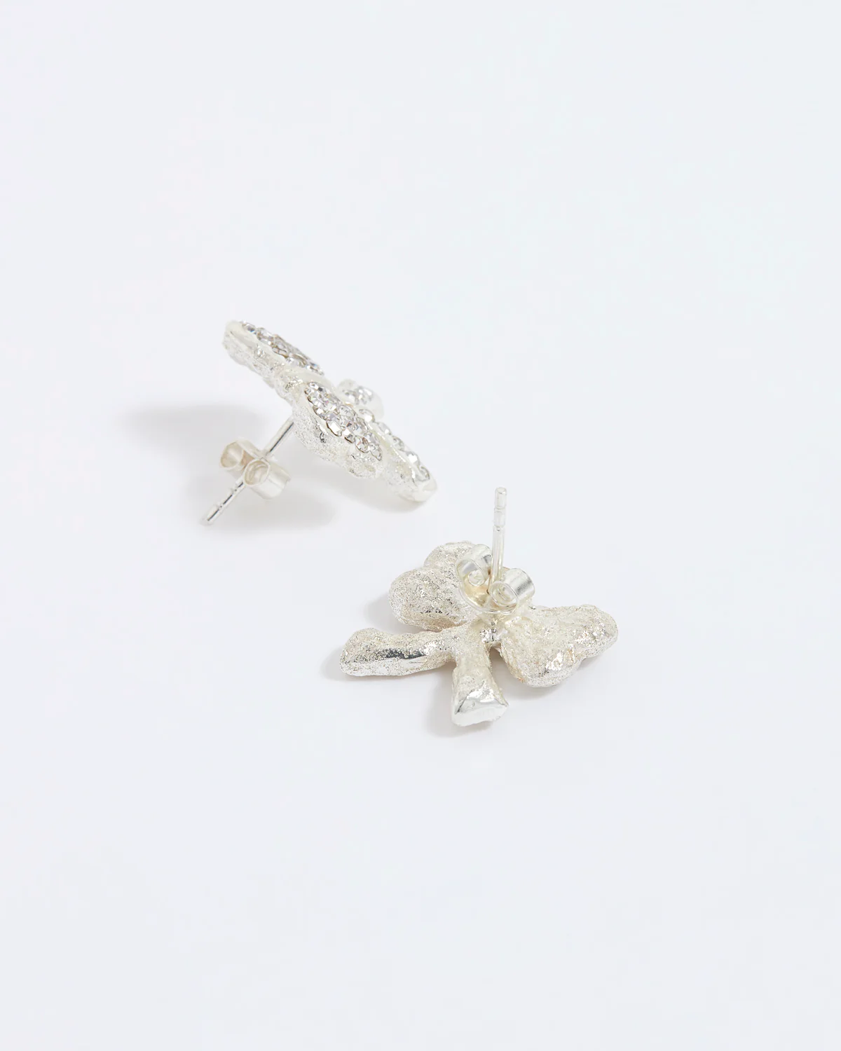 Silver Bow Stud Earrings - Image 3