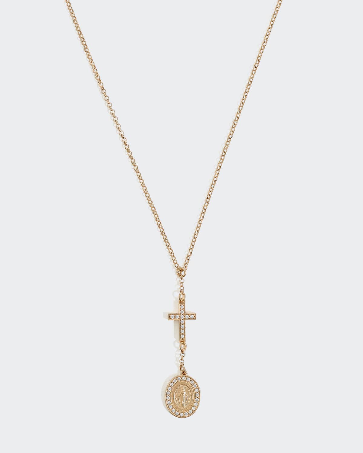 Solid Gold Madonna Necklace - Image 3