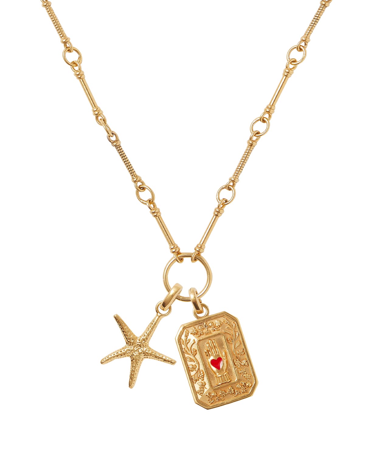 Soru Charm Link Necklace, Gold - Image 7