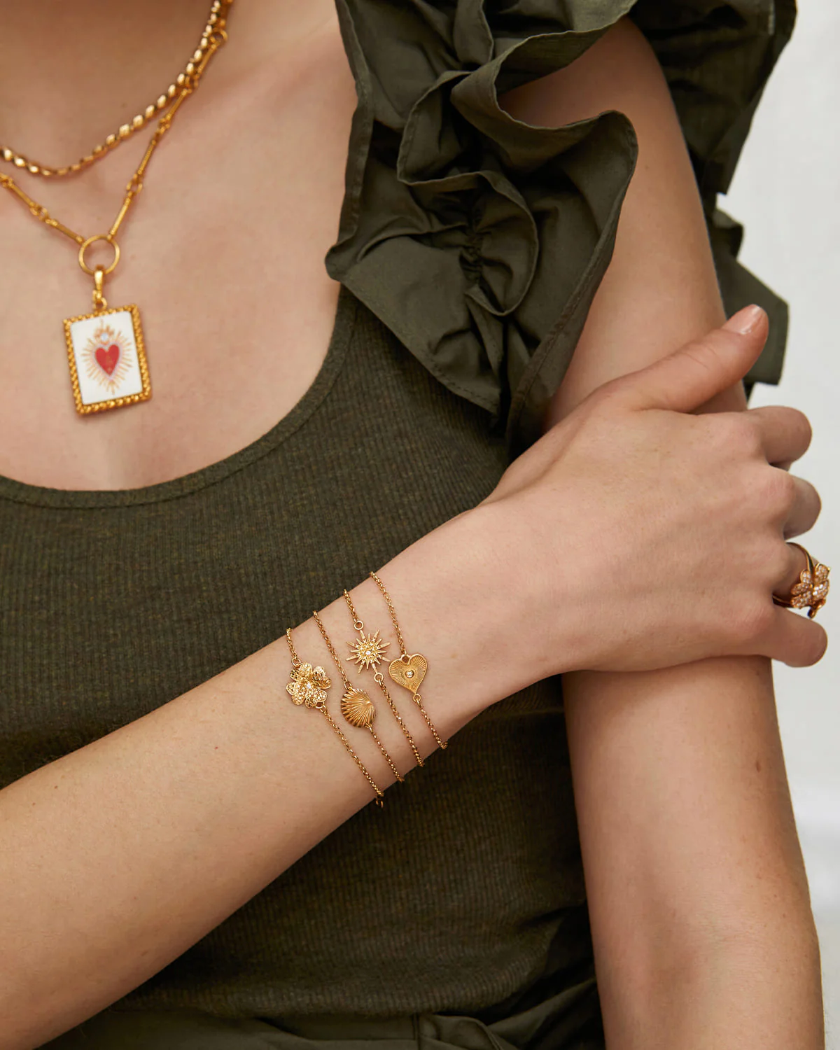 Star Solid Gold & Diamond Bracelet - Image 4