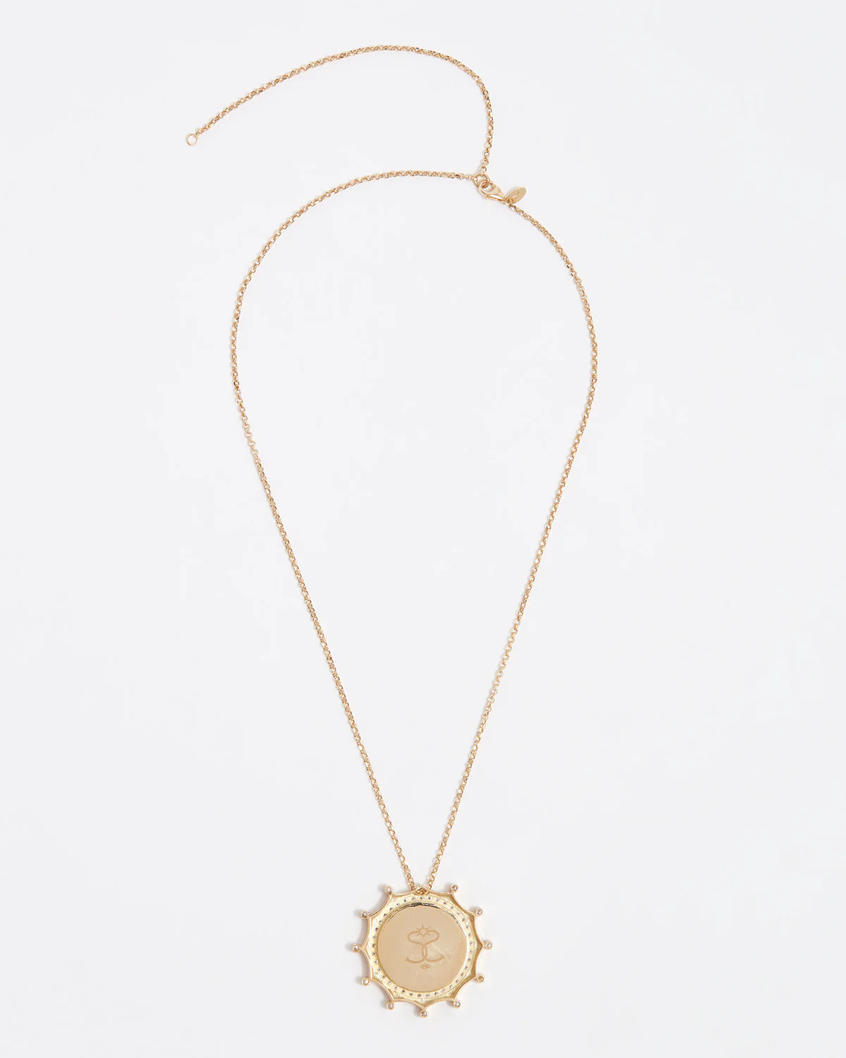 Sun, Diamond & Micro-Mosaic Pendant Necklace, 18k Gold - Image 5
