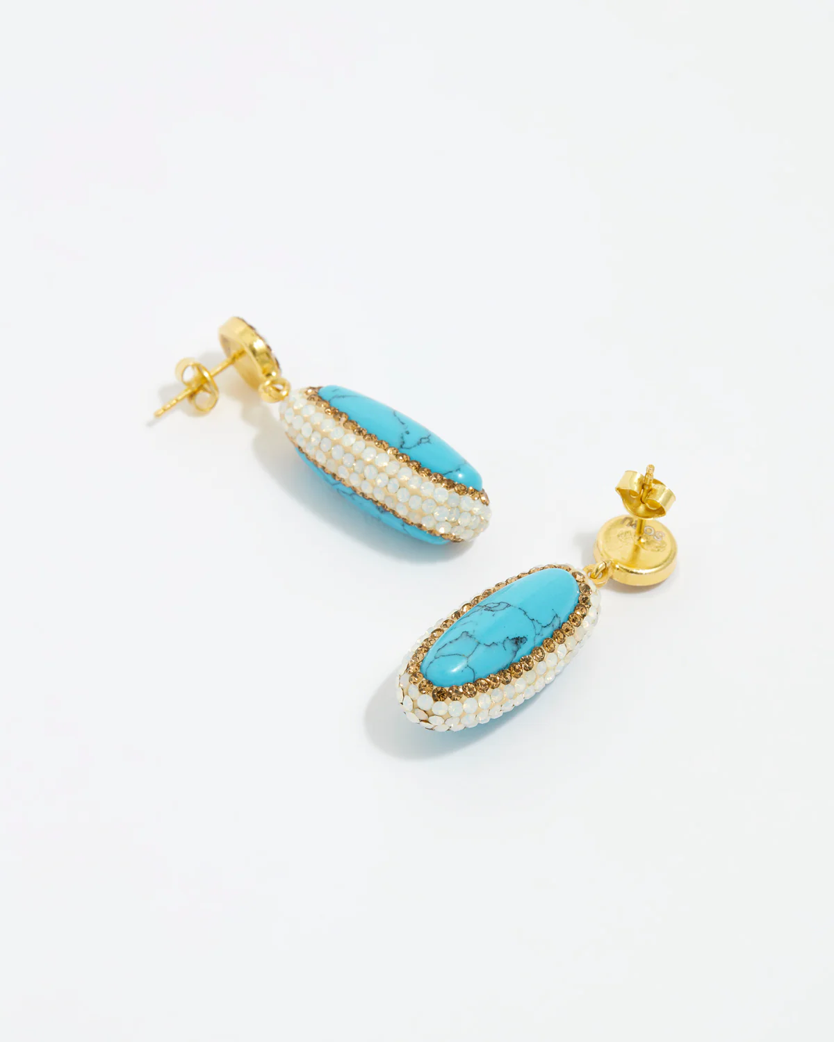 Double Sided Earrings, Turquoise - Image 3