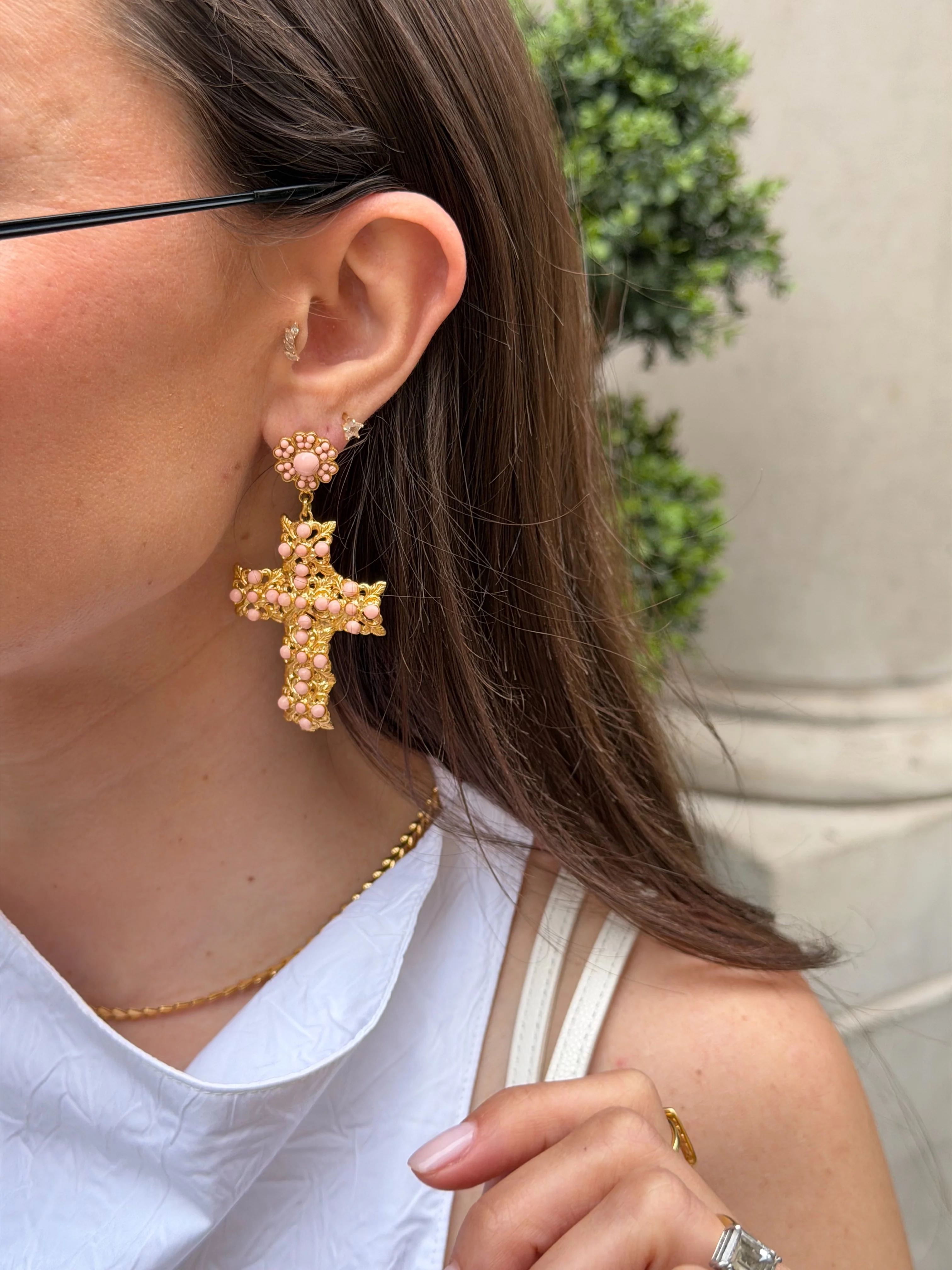 Valentina Earrings, Pink - Image 3
